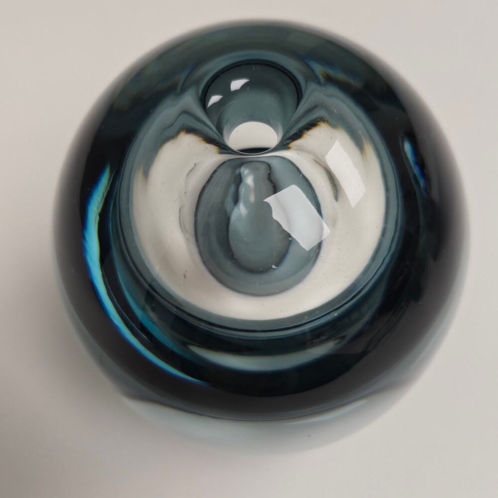 Vintage Holmegaard Style Smoked Glass Double Layer Nested Bud Vase Candle Holder - Picture 9 of 14